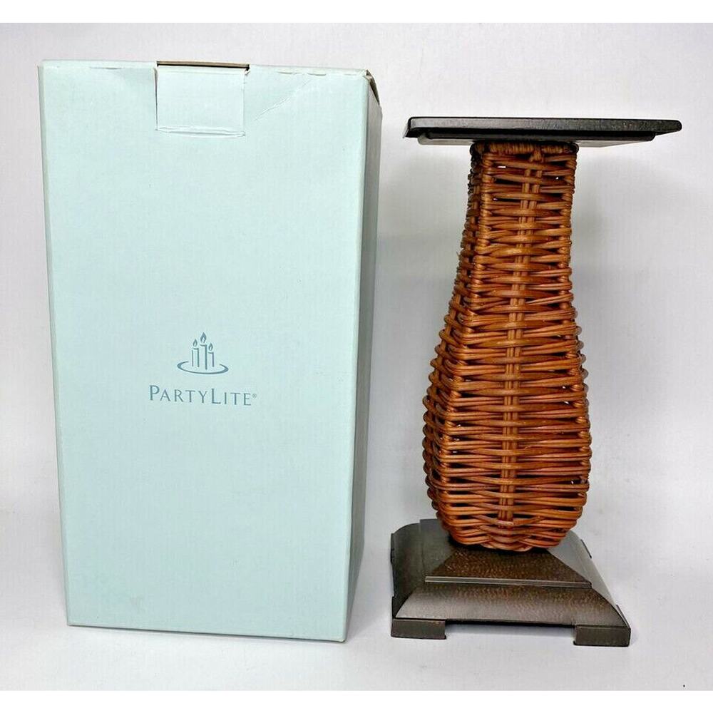 PartyLite Island Escape Pillar Candle Holder 8" Rare Retired NIB P15D/P8410